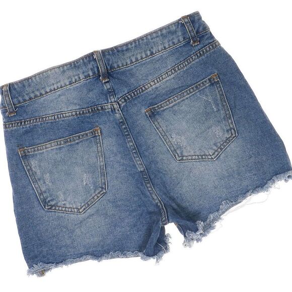 Hot Kiss Shorts Juniors Size 9 Super High Rise Studded Distressed Raw Hem W29 - Picture 4 of 9